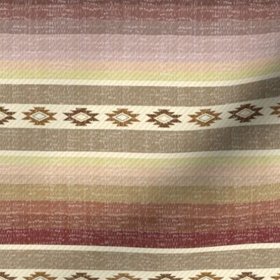 Southwest Desert Blanket Horizontal Stripes - Serape inspired in desert earthen tones.