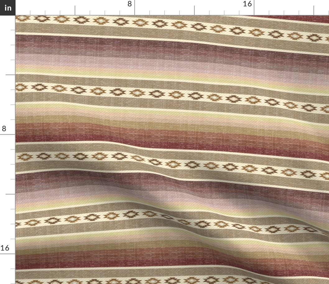 Southwest Desert Blanket Horizontal Stripes - Serape inspired in desert earthen tones.