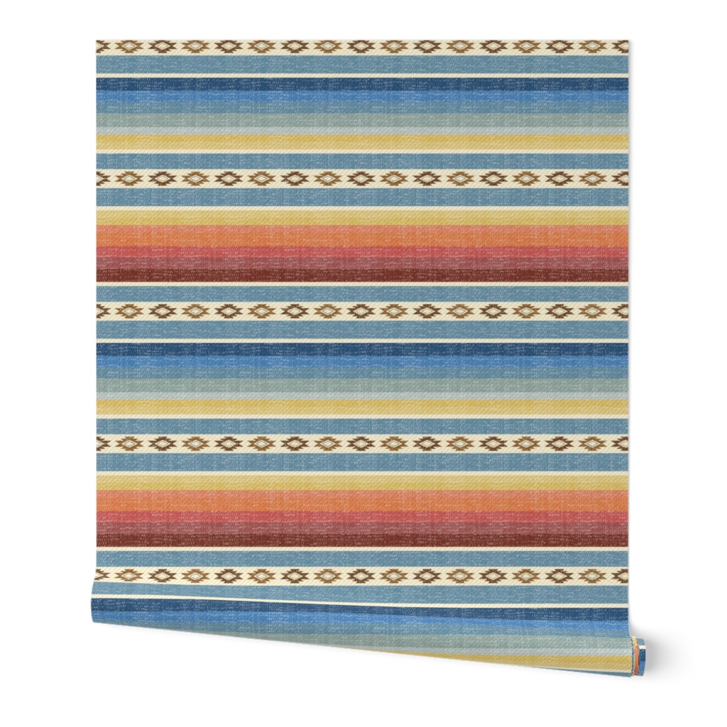 Southwest Desert Blanket Horizontal Stripes - Serape inspired in bright colors