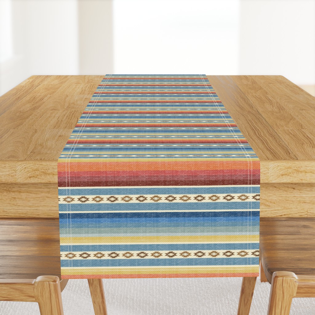 Southwest Desert Blanket Horizontal Stripes - Serape inspired in bright colors