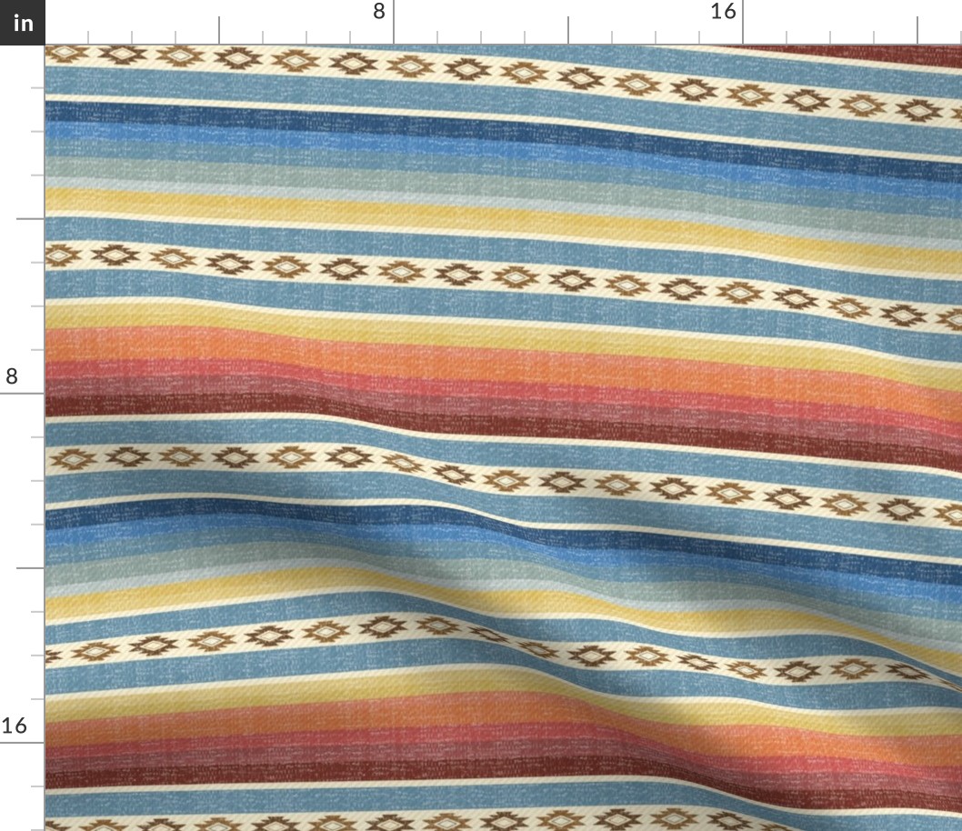 Southwest Desert Blanket Horizontal Stripes - Serape inspired in bright colors