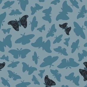 Moody Moths - muted blue
