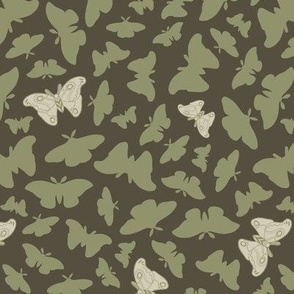 Moody Moths - muted green