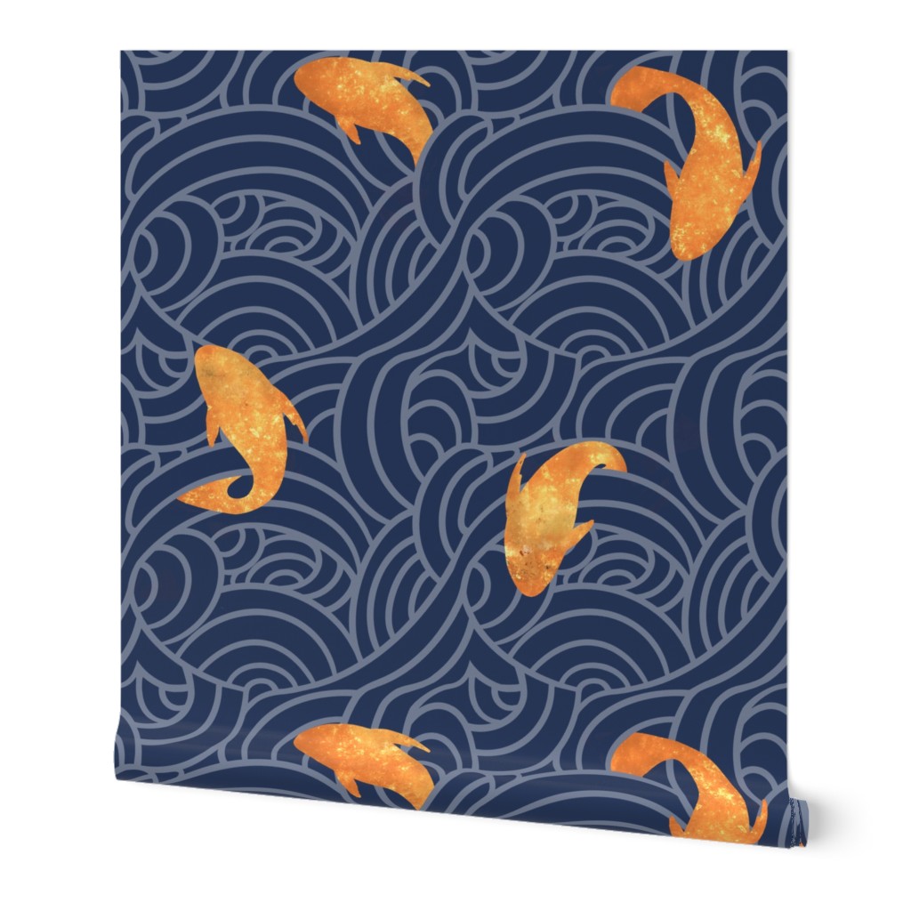 Koi Swirl Blue, small scale