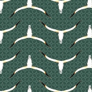 longhorn up down pine green paisley