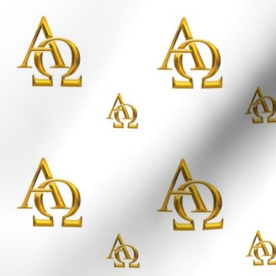 Golden Alpha Omega Religious Symbol