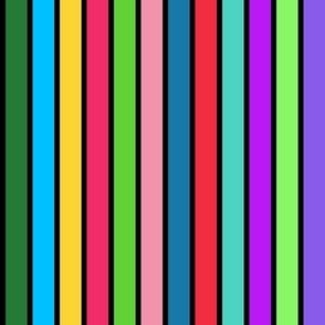 Colorful Kaleidoscope: Colorful Vertical Stripes with Black Dividers