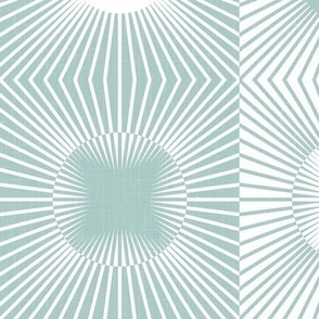 Retro Geometry - Rays of Light in Mint / Large