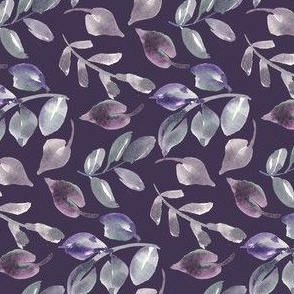 Watercolor Greenery | Lila Florals  Collection navy