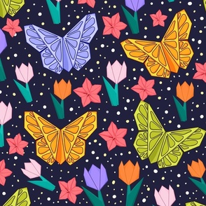 Hobby Origami Butterflies in the garden