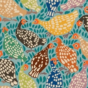 Speckled hens - Retro Rainbow