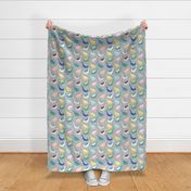 Small - Pretty Little Birds on Textured Gray Background