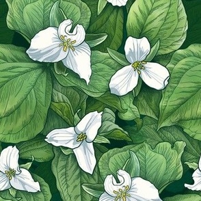 Trillium in the Woods Medium Scale 