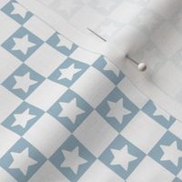 American 4th of july racer check pattern stars in gingham plaid design in white soft blue