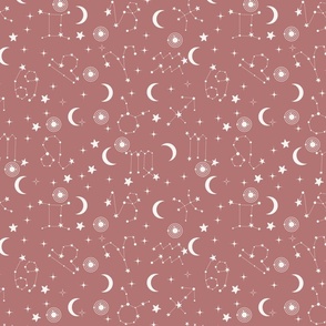Stars and Constellations Salmon Pink
