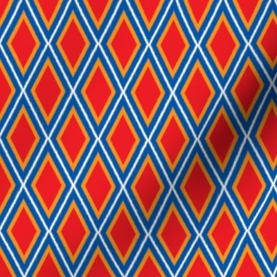 Ikat - Red Blue and Orange
