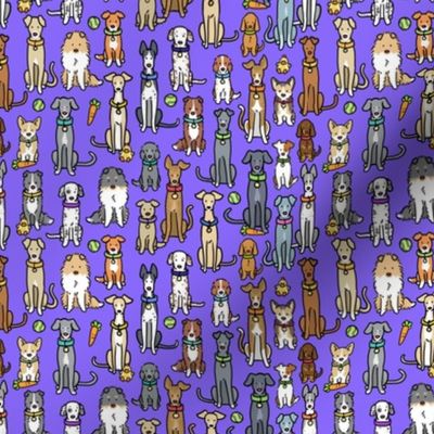 Cartoon Dogs Purple 