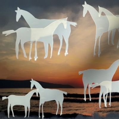 Stencil-waste: Horses at the Beach