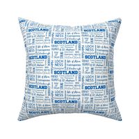 Scotland cities - white,  small (4 inch repeat)