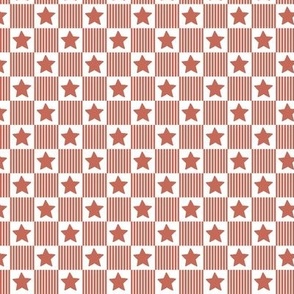 American 4th of july racer check pattern stars in gingham plaid design in white vintage red 
