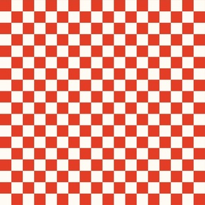 small red orange checkerboard