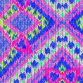 Knitted Diagonal Squares, blue-violet, 12 inch