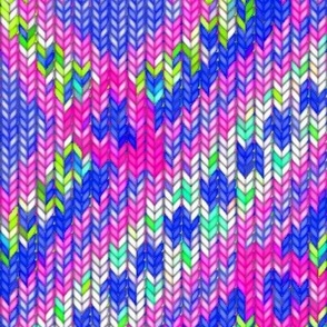 Knitted Diagonal Squares, blue-violet, 16 inch