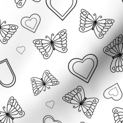 Color Me! Butterfly & Hearts
