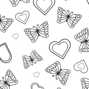 Color Me! Butterfly & Hearts
