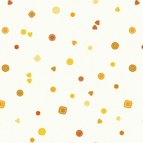Buttons For your Sewing Project Polka dot Shades of Yellow Orange