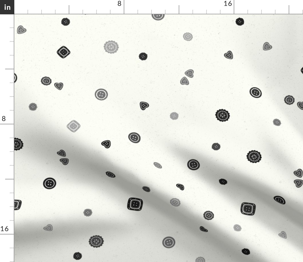 Buttons For your Sewing Project Polka dot Shades of Grey