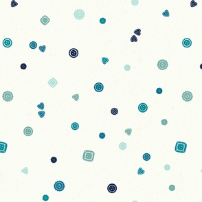 Buttons For your Sewing Project Polka dot Shades of Retro Blue