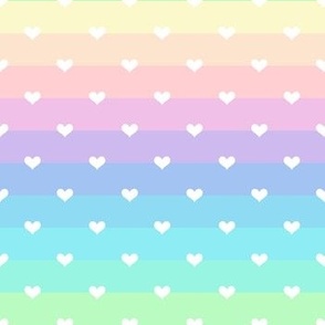 Pastel Rainbow with Hearts