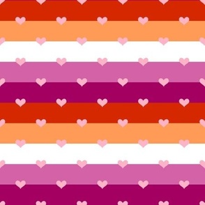 Lesbian Flag with Hearts