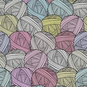 Pastel Yarn Balls Pattern Pattern Tileable Repeating Pattern