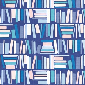 Book Worm Library XL wallpaper scale blue by Pippa Shaw