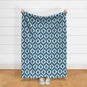Ikat waves indigo teal XL wallpaper scale by Pippa Shaw
