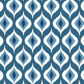 Ikat waves indigo teal Large wallpaper scale by Pippa Shaw