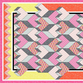 Heart of the Chevron Quilt - Pink Glass
