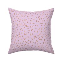 Retro swirls and sprinkles minimalist trendy pop design nineties vibes cookie dough beige on pink