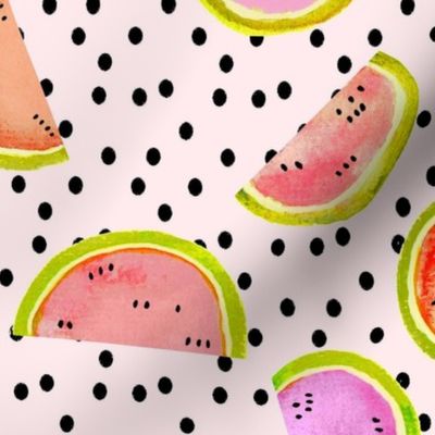 Pastel Watermelon Slices On Peach