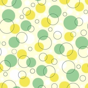 Dots and Circles Yellow on Yellow