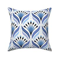 Blooms over Blooms - Stylized Florals - blue // Large