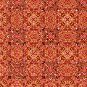 Pink red peach kaleidoscope tile 