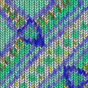 Knitted Diagonal Squares, aqua, 16 inch