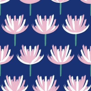 Medium - Oil Painting Florals on Navy Background