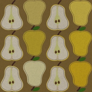 (L) Felt Pears//Golden on Brown