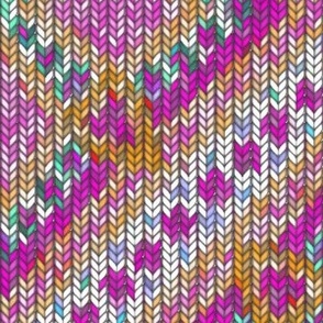 Knitted Diagonal Squares, pink, 32 inch