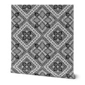 Knitted Diagonal Squares, gray, 12 inch