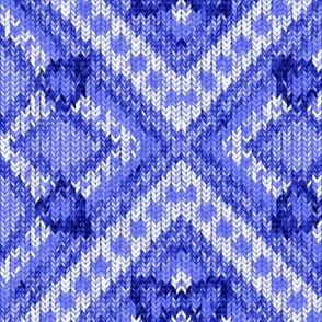 Knitted Diagonal Squares, denim blue, 9 inch